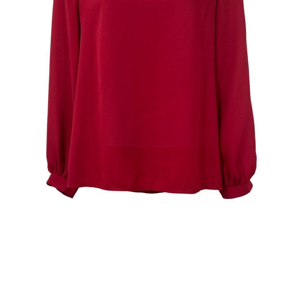 Tobi Long Sleeve Scoop Neck Zipper Back Blouse Balloon Sleeve Top - Picture 4 of 6